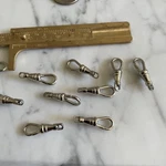 10 Pc Lot Swivel Clip Albert Pocket Watch Chain Repair White Silver Clasp 1". Fixed Price $32.20.