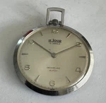Vintage 43MM Le Jour Incabloc Pocket Watch Cal. P330 Keeping Time 17 Jewel. Fixed Price $125.00.