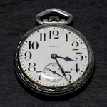 Elgin Pocket Watch Defiance Silver Tone Retro Case White Open Face Runs Antique. Fixed Price $74.95.