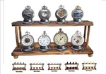 Two-tier Pocket Watch Stand Holds 8 Display Handcrafted Wood & Ceramic 5 Choices. Fixed Price $52.65.