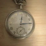 Price Drop Elgin Silver Open Face Pocket Watch With Chain, Arabic Numerals. Fixed Price $75.00.
