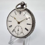 Antique Late 1800S Sterling Silver Large Fusee British Pocket Watch Key Wind. Fixed Price $474.95.