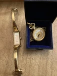 Vintage Bucherer Pocket Watch W/ Chain & Gucci (tested) (read Description). Fixed Price $275.00.