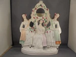 Antique 19TH Staffordshire Pottery Lg 3 Women Graces Pocket Watch Hutch 12". Fixed Price $89.99.
