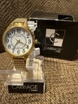 Nib! Timex Carriage C3C238 Women's Gold Tone Easy Read Watch - Stretch Band. Fixed Price $50.00.