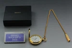 Vintage 2001 Seiko Pocket Watch 7N21-0A00 Asgp Gold Full Hunter 45MM Qz Japan. Fixed Price $179.99.