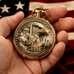 Retro American Pocket Watch - 250TH Anniversary Edition Bald Eagle Collectible. Fixed Price $28.96.