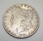 Morgan Silver Dollar Us Coin 1881-O. Fixed Price $50.00.