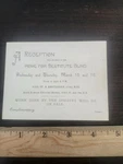 C. 1895 New York City Home For Destitute Blind Invitation / Ticket. Fixed Price $49.99.