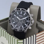 Fossil Bannon Silver Black Silicone Chronograph BQ2494 Men's Watch. Fixed Price $79.99.