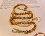 Pocket Watch Chain 18CT Gold Filled Victorian Fancy American Albert Dated 1872. Fixed Price $302.99.