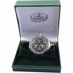 Mullingar Pewter Pocket Watch With Shamrock & Trinity Design Celtic Border. Fixed Price $50.63.