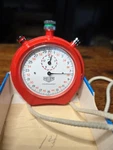 Vintage Heuer Trackmaster Red Stopwatch Excellent Condition With Box. Fixed Price $199.99.