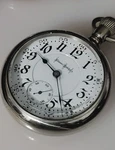 Illinois Ruby Pocket Watch 17 Jewels Open Face Silver Case White Dial Arabic. Fixed Price $255.00.