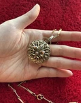 Vintage Wind Up Caroline Swiss Made Gold Tone Fleur Lis Pocket Watch W/ Chain. Fixed Price $84.99.