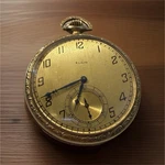 Elgin Gold Filled Yellow Open Face Pocket Watch 15J Manual 1920S. Fixed Price $175.00.