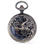 Dentily Vintage Mechanical Steampunk Skeleton Pocket Watch Carved Bronze&blue. Fixed Price $38.76.