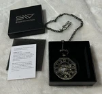Shoppewatch Bronze Steampunk Skeleton Pocket Analog W/ Chain & Box. Fixed Price $18.03.