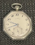 Antique Illinois Time King Pocket Watch 19J 12S Art Deco Octagon Case Runs. Fixed Price $270.00.