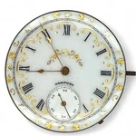 Rare 14K Gold Inlaid Enamel Dial For Hampden Pocket Watch + Movement 34MM. Fixed Price $495.00.