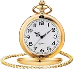 Lymfhch Smooth Vintage Pocket Watch With Chain, Arabic Numerals Scale Gold. Fixed Price $11.88.