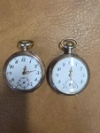 #5339 2 Antique Pocket Watch 800 Silver Cylindre 10 Rubis, 1905 "discription". Fixed Price $175.00.