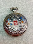 Molnija Pocket Watch Rassia Imperial Doudl Headed Eagle Warks Keeps Time. Fixed Price $87.51.
