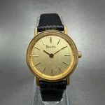 Bulova Watch Women 23MM Gold Dial Tone 92H06 Round New Battery Vtg. Fixed Price $23.99.