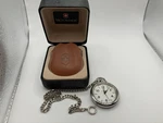 Swiss Army Pocket Watch Victorinox Brown Leather Pouch Quartz Works New Battery. Fixed Price $79.00.