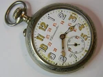 Vintage Swiss 24HR Dial Chronometer Pocket Watch - Fine Argentan Case Repair. Fixed Price $65.00.