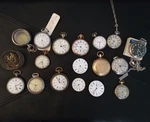 Pocket Lot, Watchmaker Estate, Watches, Illinois, Elgin, Waltham. Fixed Price $1090.00.