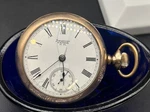 American Waltham 1883 Pocket Watch Yellow Gold Filled 15J Open Back Runs. Fixed Price $400.00.