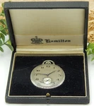 Vintage Mint Antique Hamilton Gents Pocket Watch 14K White Gold Filled 916 12S. Fixed Price $599.00.