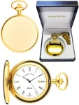 Mount Royal Hunter Pocket Watch Gold-plate Swiss Quartz Free Engraving B23Q. Fixed Price $109.83.