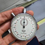 Vintage Heuer Trackmate Stopwatch Swiss Made, 2" Dia, Working,. Fixed Price $165.00.