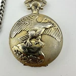 Vintage Watch-it Eagle Pocket Ornate & Chain Gold Tone Quartz, New Battery. Fixed Price $17.99.