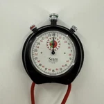 Vintage Sears Necklace Stopwatch Mens Black Case Red Cord Manual Wind Swiss. Fixed Price $29.99.