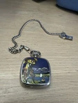 Milan Quartz Square Pocket Watch Silver Tone MLN5043PM 138 PC21 W/ Golfer Front. Fixed Price $10.50.