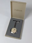Vtg Untested Lorus Nurse's Watch V811-0140 W/ Chain & Pin Luminous Dial Nos. Fixed Price $21.24.