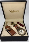 New Majesti Deer Buck Hunting Watch,pocket Knife, Key Fob,compass Set. Fixed Price $15.79.
