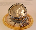 Pocket Watch Chain Coin Fob 1980 Silver Plated & Enamel American Quarter Dollar. Fixed Price $86.75.