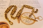 Pocket Watch Chain Victorian Huge Brass Fetter Link Albert Heavy 41.5 Grams. Fixed Price $396.27.