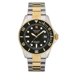 Swiss Alpine Military 7053.1147 Black Dial Dual Tone Men's Watch Made. Fixed Price $200.00.