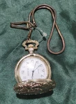 Vintage Geneva Quartz Pocket Watch Train Design Gold Tone -not Tested. Fixed Price $34.99.