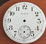Fine Vintage 16 Size Elgin Pocket Watch Porcelain Single Sunk Dial. Fixed Price $40.00.