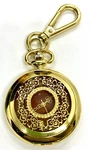 Vintage Joy & Iman Pocket Watch Keychain Style Clip Gold Tone Filigree, Red Dial. Fixed Price $25.00.