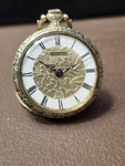 Vintage Elgin Ladies Pendant Pocket Watch Gold Roman Numerals Textured Face. Fixed Price $245.00.