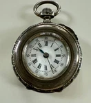 Vtg 800 Silver Louis Jacot Locle Mechanical Wind Up Ornate Pendant Pocket Watch. Fixed Price $85.00.