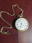 Jules Huguenin Locle Pocket Watch With Chain & Key Swiss Made Functional Antique. Fixed Price $1499.00.