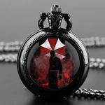 Children Jewelry Black Stainless Steel Resident Evil Quartz Pocket Watch Necklac. Fixed Price $15.99.